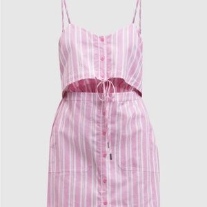 SIMKAI Striped Sleeveless Tie-Front Dress